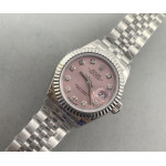 Datejust 28mm 279166 Best Edition White Pink Dial Crystals Markers on SS Jubilee Bracelet WF
