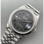 Datejust 41 SS 904L Steel 1:1 Best Edition Gray Dial Green Roman on SS Bracelet VSF VS3235