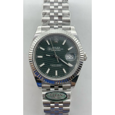 DateJust 41 126334 1:1 Best Edition 904L Steel Green Texuted Dial on Jubilee Bracelet Clean VR3235