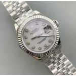 Datejust 28mm 279166 Best Edition White MOP Dial Crystals Markers on SS Jubilee Bracelet WF 