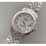 Datejust 28mm 279166 Best Edition White MOP Dial Crystals Markers on SS Jubilee Bracelet WF 