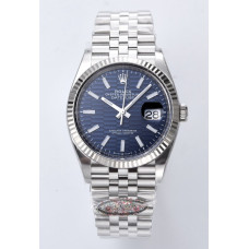 DateJust 36 126234 1:1 Best Edition 904L Steel Blue Textured Stick Dial on Jubilee Bracelet Clean VR3235