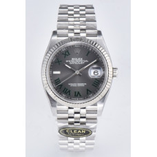 DateJust 36 126234 1:1 Best Edition 904L Steel Grey Roman Dial on Jubilee Bracelet Clean VR3235