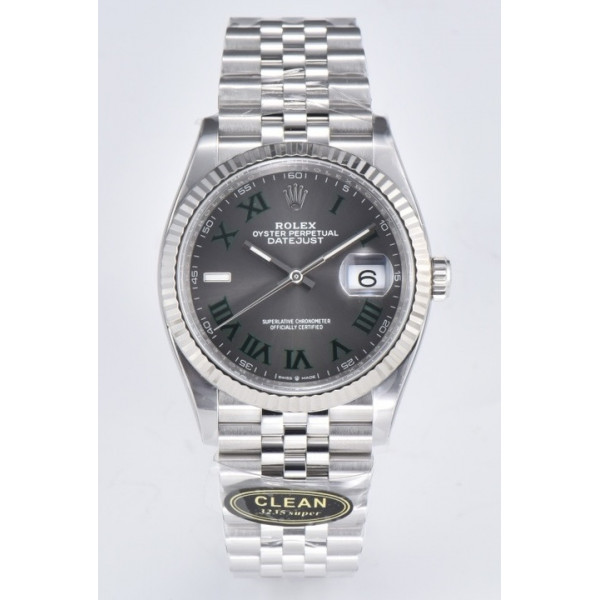 DateJust 36 126234 1:1 Best Edition 904L Steel Grey Roman Dial on Jubilee Bracelet Clean VR3235