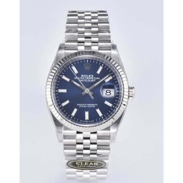 DateJust 36 126234 1:1 Best Edition 904L Steel Blue Stick Dial on Jubilee Bracelet Clean VR3235