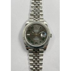 DateJust 41mm SS 1:1 Best Edition Roman Marker Grey Dial SS Jubilee Bracelet A3235 EWF