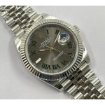 DateJust 41mm SS 1:1 Best Edition Roman Marker Grey Dial SS Jubilee Bracelet A3235 EWF