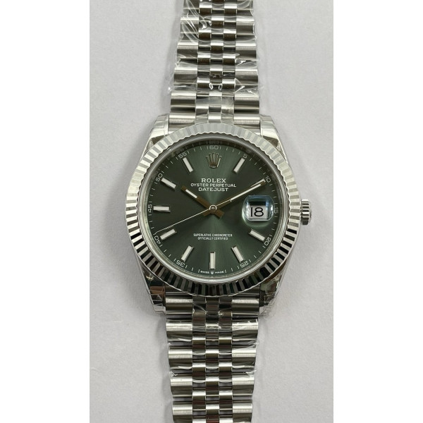 DateJust 41 126330 904L SS 1:1 Best Edition Fluted Bezel Green Dial on Jubilee Bracelet VSF VS3235