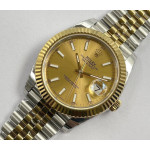 Datejust 41mm 904L Steel 1:1 Best Edition TT Gold Dial Stick Mark Jubilee Bracelet EWF SA3235