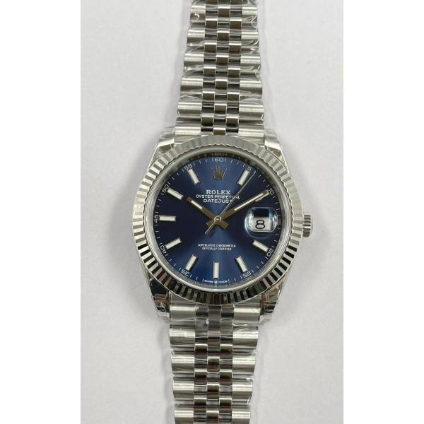 DateJust 41 126330 904L SS 1:1 Best Edition Fluted Bezel Blue Dial on Jubilee Bracelet VSF VS3235