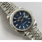 DateJust 41mm Fluted Bezel 904L SS Blue Patterned Dial Stick Marker Jubilee Bracelet GMF VR3235