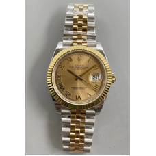 Datejust 41 SS 904L Steel 1:1 Best Edition TT Gold Dial Roman Mark  Jubilee Bracelet EWF SA3235