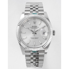 DateJust 41mm 126334 1:1 Best Edition 904L Steel Sliver Dial Stick Marker on Jubilee Bracelet A2824 ZF