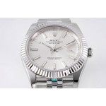 DateJust 41mm 126334 1:1 Best Edition 904L Steel Sliver Dial Stick Marker on Jubilee Bracelet A2824 ZF