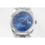 DateJust 41mm 126334 1:1 Best Edition 904L Steel Blue Dial Roman Marker on Jubilee Bracelet A2824 ZF