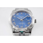 DateJust 41mm 126334 1:1 Best Edition 904L Steel Blue Dial Roman Marker on Jubilee Bracelet A2824 ZF