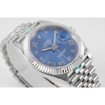 DateJust 41mm 126334 1:1 Best Edition 904L Steel Blue Dial Roman Marker on Jubilee Bracelet A2824 ZF