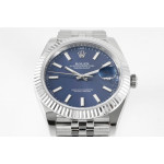 DateJust 41mm 126334 1:1 Best Edition 904L Steel Blue Dial Stick Marker on Jubilee Bracelet A2824 ZF