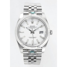 DateJust 41mm 126334 1:1 Best Edition 904L Steel White Dial Stick Marker on Jubilee Bracelet A2824 ZF