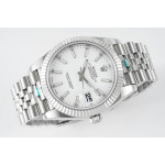 DateJust 41mm 126334 1:1 Best Edition 904L Steel White Dial Stick Marker on Jubilee Bracelet A2824 ZF