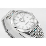 DateJust 41mm 126334 1:1 Best Edition 904L Steel White Dial Stick Marker on Jubilee Bracelet A2824 ZF