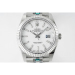 DateJust 41mm 126334 1:1 Best Edition 904L Steel White Dial Stick Marker on Jubilee Bracelet A2824 ZF