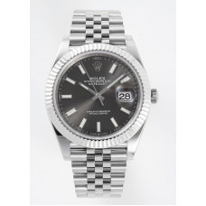 DateJust 41mm 126334 1:1 Best Edition 904L Steel Grey Dial Stick Marker on Jubilee Bracelet A2824 ZF