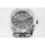 DateJust 41mm 126334 1:1 Best Edition 904L Steel Grey Dial Stick Marker on Jubilee Bracelet A2824 ZF