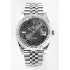 DateJust 41mm 126334 1:1 Best Edition 904L Steel Grey Dial Roman Marker on Jubilee Bracelet A2824 ZF