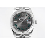 DateJust 41mm 126334 1:1 Best Edition 904L Steel Grey Dial Roman Marker on Jubilee Bracelet A2824 ZF