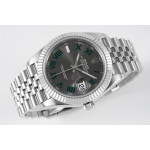 DateJust 41mm 126334 1:1 Best Edition 904L Steel Grey Dial Roman Marker on Jubilee Bracelet A2824 ZF