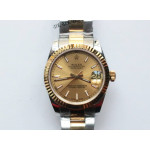 DateJust 31mm TT Fluted Bezel Gold Dial Bracelet BP A2824