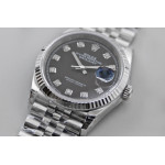 DateJust 36mm Fluted Bezel SS Black Dial Diamonds Marker Jubilee Bracelet VSF VS3235