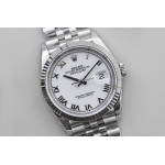 DateJust 36mm Fluted Bezel SS White Dial Roman Marker Jubilee Bracelet VSF VS3235