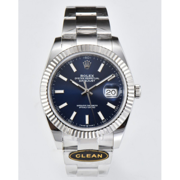 Datejust 41 SS 904L Steel 1:1 Best Edition Blue Dial Oyster Bracelet Clean VR3235