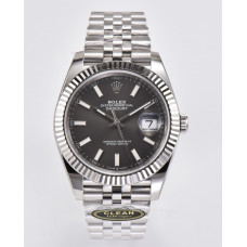 Datejust 41 SS 904L Steel 1:1 Best Edition Grey Dial Jubilee Bracelet Clean VR3235