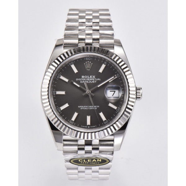 Datejust 41 SS 904L Steel 1:1 Best Edition Grey Dial Jubilee Bracelet Clean VR3235