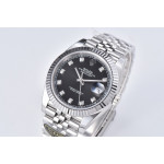 Datejust 41 SS 904L Steel 1:1 Best Edition Black Dial Diamonds Mark Jubilee Bracelet Clean VR3235