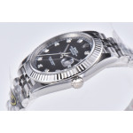 Datejust 41 SS 904L Steel 1:1 Best Edition Black Dial Diamonds Mark Jubilee Bracelet Clean VR3235