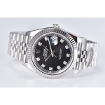 Datejust 41 SS 904L Steel 1:1 Best Edition Black Dial Diamonds Mark Jubilee Bracelet Clean VR3235