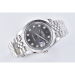 Datejust 41 SS 904L Steel 1:1 Best Edition Grey Dial Diamonds Mark Jubilee Bracelet Clean VR3235