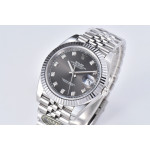 Datejust 41 SS 904L Steel 1:1 Best Edition Grey Dial Diamonds Mark Jubilee Bracelet Clean VR3235