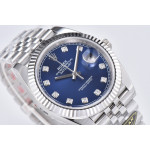 Datejust 41 SS 904L Steel 1:1 Best Edition Blue Dial Diamonds Mark Jubilee Bracelet Clean VR3235 