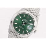 DateJust 41mm SS 1:1 Best Edition Stick Marker Green Dial SS Jubilee Bracelet A3235 EWF