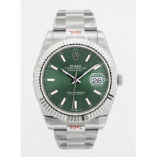 DateJust 41mm SS 1:1 Best Edition Stick Marker Green Dial SS Oyster Bracelet A3235 EWF