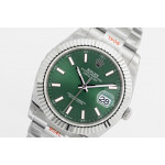 DateJust 41mm SS 1:1 Best Edition Stick Marker Green Dial SS Oyster Bracelet A3235 EWF