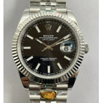 DateJust 41mm 126334 1:1 Best Edition 904L Steel Black Dial Stick Marker on Jubilee Bracelet A2824 ZF