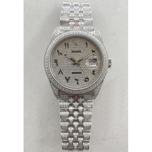 DateJust 41mm 126334 Full Paved Diamonds Best Edition Diamond Dial Arabic Markers Jubilee Bracelet GMF A2824