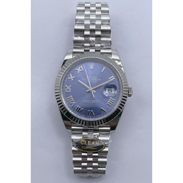 Datejust 41 SS 904L Steel 1:1 Best Edition Blue Roman Dial Jubilee Bracelet VR3235 Clean