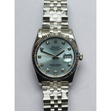 DateJust 36mm Fluted Bezel SS Blue Dial Diamonds Marker  Jubilee Bracelet BP A2824